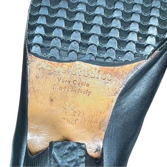 ACNE STUDIOS Alma Western Inspired Leather Ankle Booties in black - Picture 11 of 12